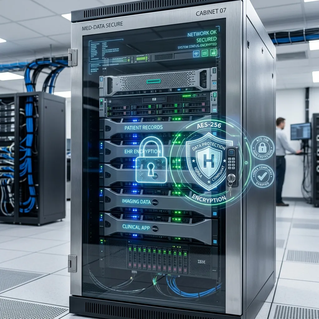 Secured server rack in an enterprise data center